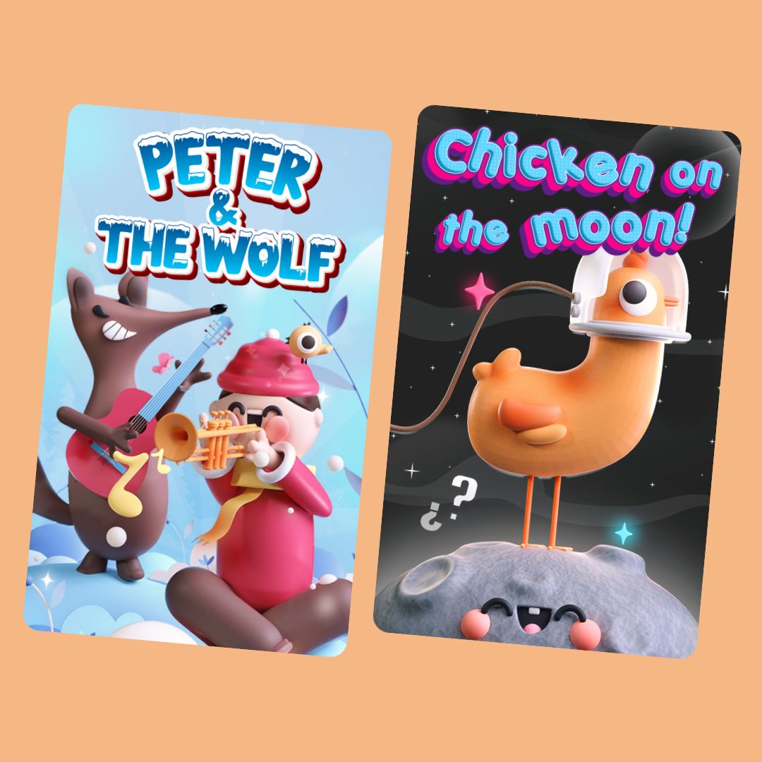Screen-Free Music and Adventure! Peter and the Wolf and Chicken on the Moon Games Released