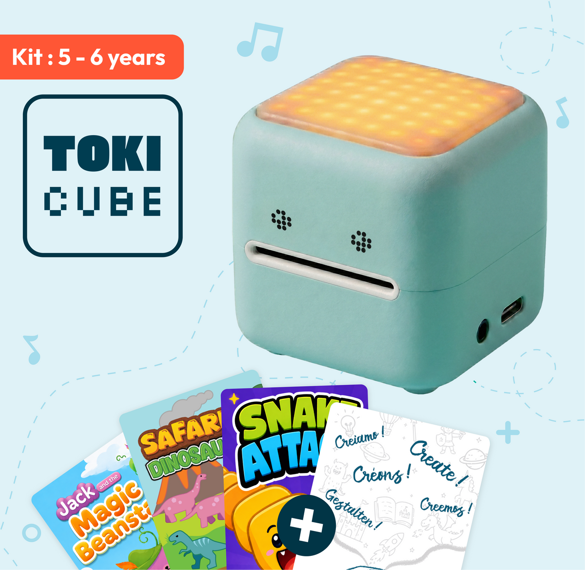 Kit TokiCube + 3 games + Creative Card (5-6 years and +)