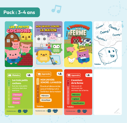 Kit Jeune Explorateur : TokiCube + 3 jeux + Carte Créative (3-4 ans)