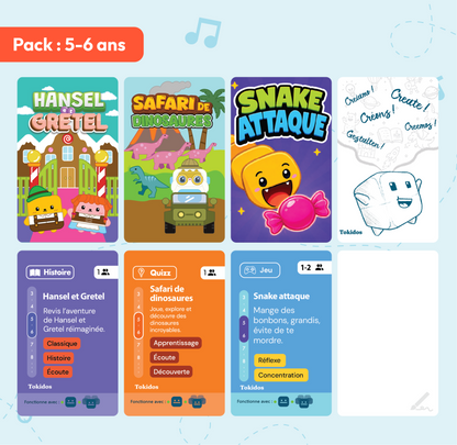 Kit Petit Aventurier : TokiCube + 3 jeux + Carte Créative (5-6 ans)