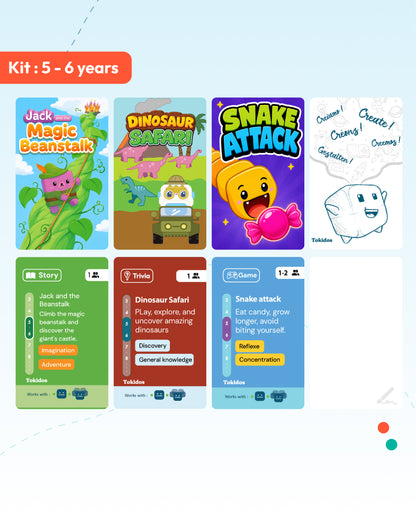 Kit TokiCube + 3 games + Creative Card (5-6 years and +)