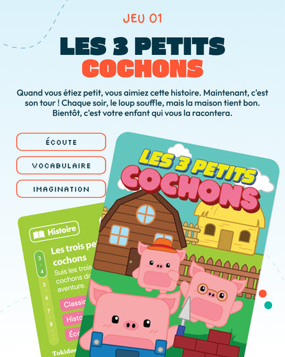 Kit TokiCube + 3 jeux + carte créative (3-4 ans)