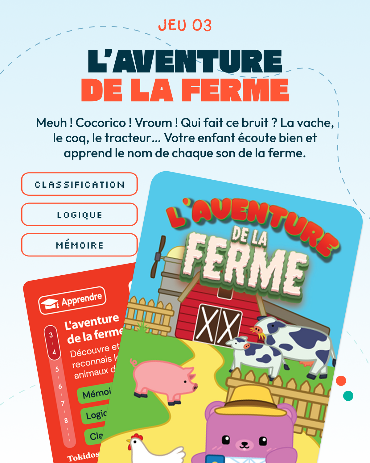 Kit TokiCube + 3 jeux + carte créative (3-4 ans)