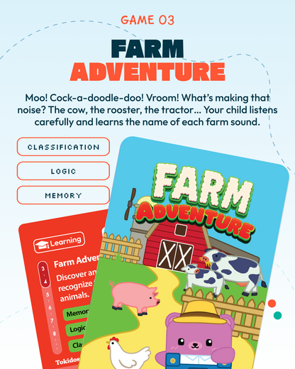 Kit TokiCube + 3 games + Creative Card (3-4 years)