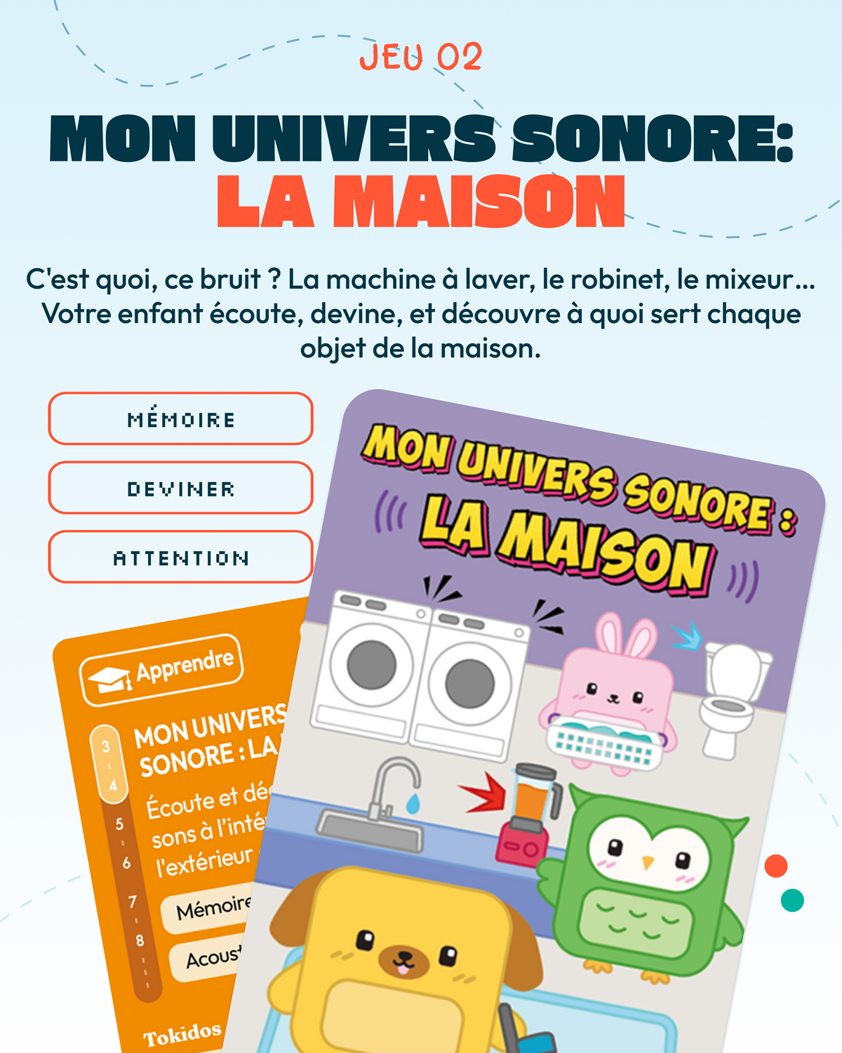Kit TokiCube + 3 jeux + carte créative (3-4 ans)