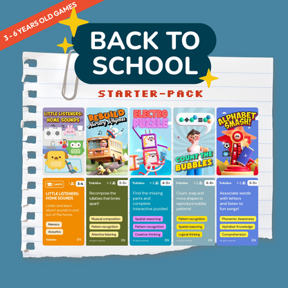 Back to School Discovery Pack - 5 PlayCards (Ages 3-6)