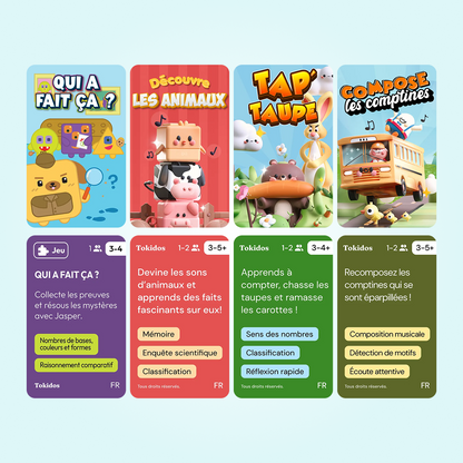 Kit Jeune apprenant  : Les PlayCubes + 4 Jeux (3-4 ans)