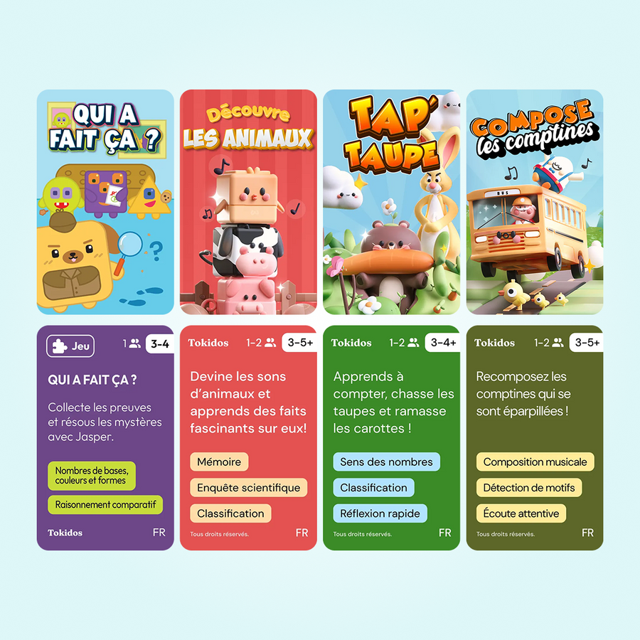 Kit Jeune apprenant  : Les PlayCubes + 4 Jeux (3-4 ans)