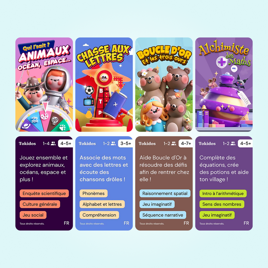 Kit Prêt pour l'école : Les PlayCubes + 4 jeux (5-6 ans)