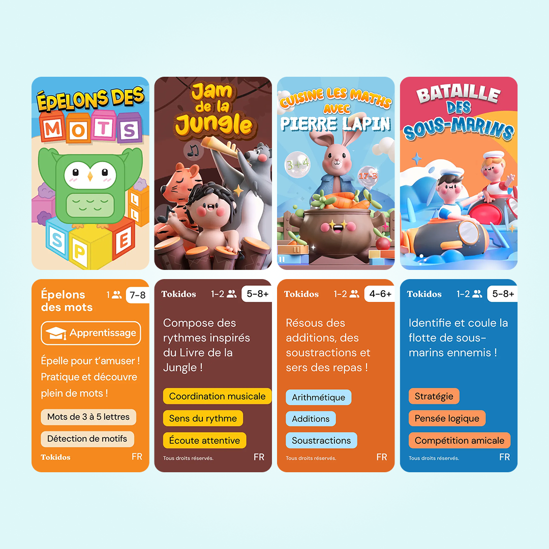 Kit Amoureux de l'école : Les PlayCubes + 4 jeux (7-8 ans+)