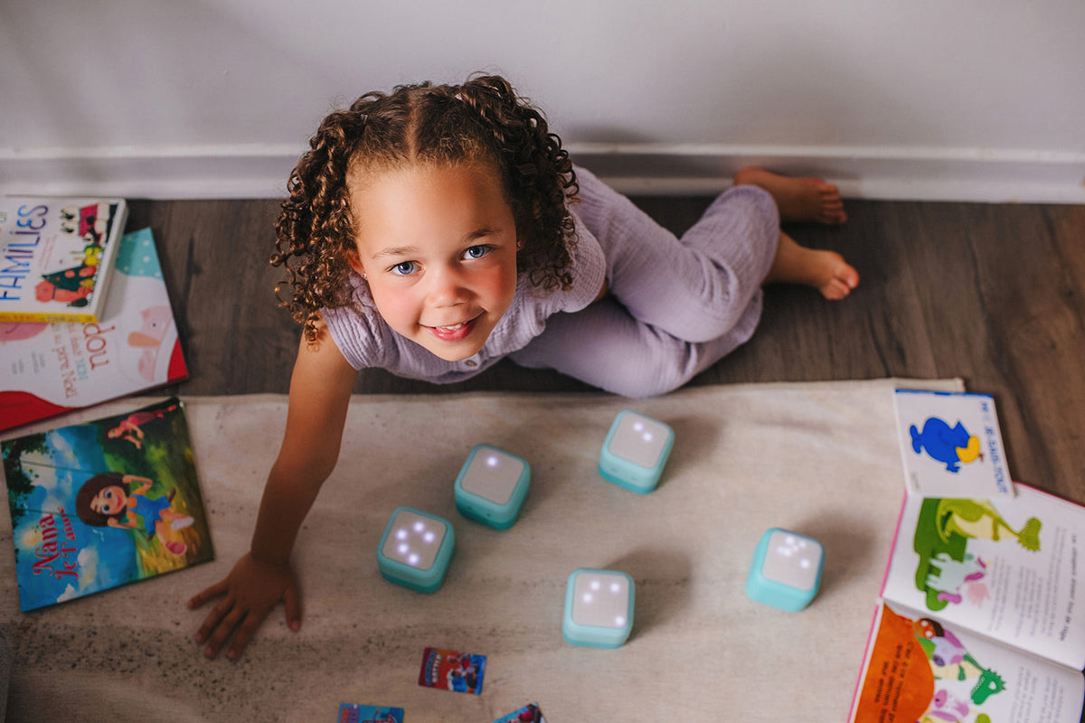 Family playing with Tokidos PlayCubes