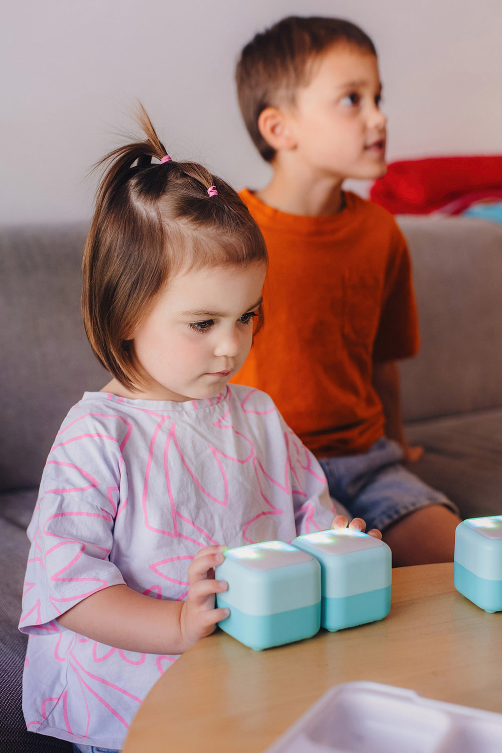 Family playing with Tokidos PlayCubes